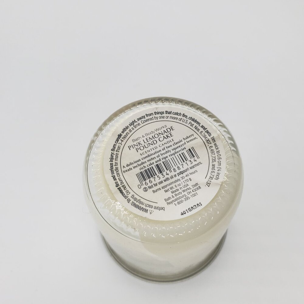 Pink Lemonade Pound Cake Bath and Body Works 6oz Mason Jar Candle RETIRED bbw - Picture 5 of 10